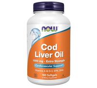 NOW Foods Cod Liver Oil, 1000mg Extra Strength - 180 softgels