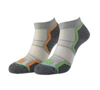 1000mile Mens Repreve Run Anklet Sock - Twin Pack Size: Large, Colour: Grey
