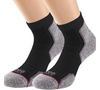 1000MILE SW Run Anklet Repreve Single Layer Twin Pack Black Lge
