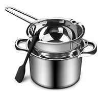 1000ML/1QT Double Boiler Chocolate Melting Pot with 2.3 QT 304 Stainless Steel Pot, Chocolate Melting Pot with Silicone Spatula for Melting Chocolate, Candy, Candle, Soap, Wax