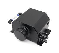 1000ml/2000ml Square Overflow Tank 1L/2L With Drain Plug Universal Aluminum Alloy Engine Coolant Radiator Coolant Reservoir Tank(1L-Black)