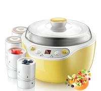 1000Ml Automatic Yogurt Maker, 20W Yoghurt Maker Machine with 4 X 200Ml Ceramic Cups, Led Display, 360° Thermostatic Fermentation and Timer, for Home Yogurt, Cheese Maker
