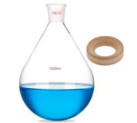1000ml Borosilicate Glass Round Bottom Flask - Heavy Wall Lab Boiling Flask with Support Cork Stand - Ideal for Chemistry, Science Experiments, and Distillation