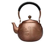 1000ML Chinese Retro Pattern Handmade Copper Tea Kettle Stovetop Teapot Stove Top Copper Pot Turkish Pot Pure for Stovetop (1600ml dapeng)
