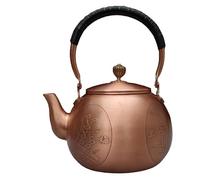 1000ML Chinese Retro Pattern Handmade Copper Tea Kettle Stovetop Teapot Stove Top Copper Pot Turkish Pot Pure for Stovetop (1600ml Plum)