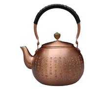 1000ML Chinese Retro Pattern Handmade Copper Tea Kettle Stovetop Teapot Stove Top Copper Pot Turkish Pot Pure for Stovetop (1600ml Heart Sutra)