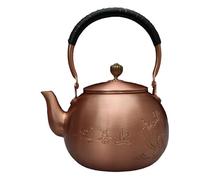 1000ML Chinese Retro Pattern Retro Copper Tea Kettle Stovetop Teapot Stove Top Copper Pot Turkish Pot Pure for Stovetop (1600ml Water)