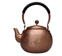 1000ML Chinese Retro Pattern Retro Copper Tea Kettle Stovetop Teapot Stove Top Copper Pot Turkish Pot Pure for Stovetop (1600ml wufu)