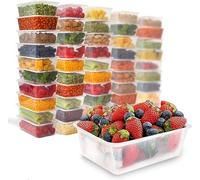 1000ml Food Containers with Lids [ 50 Pack] Chinese Takeaway Food Tubs - Reusable Plastic Storage Box - Clear Microwavable Freezer Meal Prep Containers for Batch Cooking