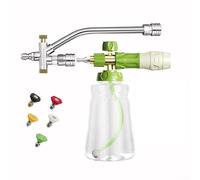 1000ml Handheld Foam Watering Can with Dual Connector and Two Way Shuttle Valve, Compatible with Pressure Washers and Foam Blasters for Car and Motorcycle Cleaning (1set)
