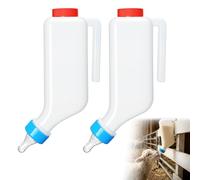 1000ml Lamb Feeding Bottle 2 Pack Hanging Goat Milk Feeder Bottles with Scale Livestock Nursing Bottle for Sheep Dogs Calf Fawns
