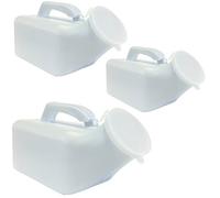 1000ml Male Mens Travel Outdoor Plastic Emergency Portable Toilet Urinal - 3 x Bottles + Lid