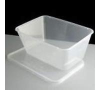 1000ml Plastic Rectangular CONTAINERS & LIDS Clear Microwave Safe Food Takeaway (Qty : 100)