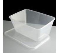 1000ml Plastic Rectangular CONTAINERS & LIDS Clear Microwave Safe Food Takeaway (Qty : 50)
