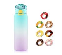 1000ml Scented Ring Water Bottle with Flavor Pods - Sugar-Free, | Zero-Calorie Sports Bottle - Leak-Proof Flask for Gym, Outdoors, and Daily Use.