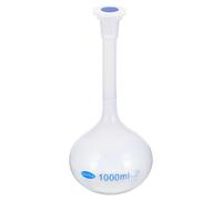 1000ml Volumetric Flask, Polypropylene Graduated Volumetric Measuring Flask with Plug Cap Tolerance 0.8ml for Laboratory Science Experiment, Translucent(1000ml)