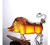 1000ML Whiskey Decanter, Fun Art Statue，Animal Statue Glass Bottle, for Father and Boyfriend