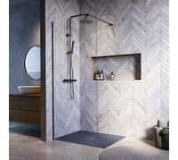 1000mm Gunmetal Shower Screen for Wet Room & Walk In Shower Corvus