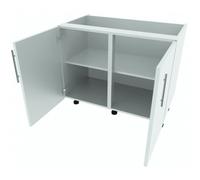 1000mm Highline Double Base Kitchen Cabinet - 720mm High - Quick-Fix Hinges - White Matt - Flat Pack