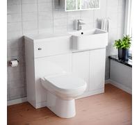 1000mm White RH Freestanding Cabinet with Basin, WC Unit & Toilet