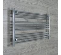 1000mm wide x 600mm high Heated Towel Rail Straight Flat Chrome Bathroom Warmer Radiator Rack Central Heating