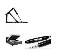 1000N Ottoman Bed Lift Mechanism Only with 38cm 380mm Gas Strut, Heavy Duty Steel Hydraulic Storage Bed Hinge for Divan Ottoman Bed Base Left Side