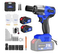 1000Nm 1/2" Cordless Electric Impact Wrench Drill Gun Ratchet Driver Battery Set