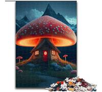 1000Pc Adults Jigsaw Puzzle A Mushroom Home Jigsaw Puzzles size 50x75cm Family Interactive Game, Craft Gift with Colorful Artwork