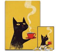 1000Pc Adults Jigsaw Puzzle Abstract Art Black Cat Cardboard Jigsaw Puzzles Challenging Brain Teaser for Teenagers, Family Game Night Fun 26X38CM