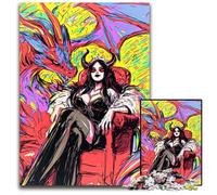 1000Pc Adults Jigsaw Puzzle Abstract Demon Queen Wooden Jigsaw Home Activity for Holidays Birthdays And Family Game Nights 1000 PCS(75x50cm)