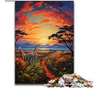 1000Pc Adults Jigsaw Puzzle Africa Savannah Jigsaw Puzzle Made of Wood,Ideal for And Family Fun for Holidays, Birthdays 1000pcs(50x75cm)