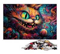1000Pc Adults Jigsaw Puzzle Alice Cat Wooden Jigsaw Puzzles for Adults for Teenagers, Family Game Night, Brain-Challenging Gift Idea 50x75CM/19.68x29.52inch