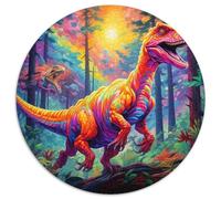 1000Pc Adults Jigsaw Puzzle Ancient Dinosaurs Round Cardboard Puzzles Family Interactive Game,Brain Teaser Gift,Educational Toy (67.5x67.5cm)