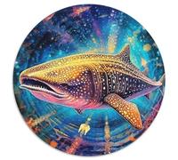 1000Pc Adults Jigsaw Puzzle Animal Colourful Whale Round Cardboard Jigsaw Family Interactive Game,Craft Gift with Colorful Artwork (67.5x67.5cm)