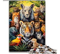 1000Pc Adults Jigsaw Puzzle Animal World Jigsaw Puzzle Made of Wood,Interactive Family Game, DIY Home Decor, Challenging Brain Teaser Gift 1000pcs(50x75cm)