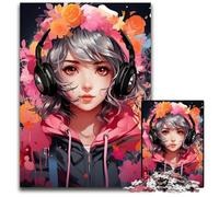 1000Pc Adults Jigsaw Puzzle Anime Girl Wooden Jigsaw Puzzles for Adults Interactive Family Game Brain Challenge Educational Toy 1000 PCS(75x50cm)