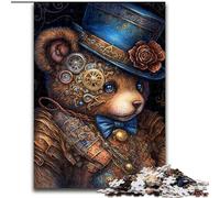 1000Pc Adults Jigsaw Puzzle Art Bear Made of Wood, Perfect Christmas & New Year Gift, 50x75cm Challenging & Entertaining, Family Activity