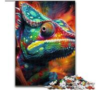 1000Pc Adults Jigsaw Puzzle Art Chameleon 1000 Piece Jigsaw for Birthdays, Holidays & Home Decor (Szie 26x38cm)