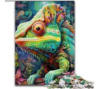 1000Pc Adults Jigsaw Puzzle Art Chameleon 1000 Piece Jigsaw Puzzles for Adults Skill Level Beginner, Great for Birthday (Szie 50x75cm)