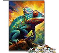 1000Pc Adults Jigsaw Puzzle Art Chameleon Jigsaw Puzzles size 26x38cm Perfect for Family Fun, Party Games, Birthday Party Favors