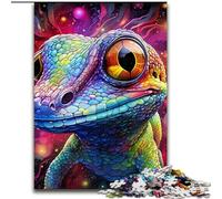 1000Pc Adults Jigsaw Puzzle Art Chameleon Made of Wood, Perfect Christmas & New Year Gift, 50x75cm Challenging & Entertaining, Family Activity