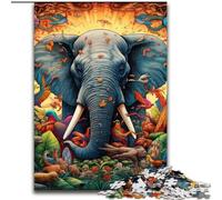 1000Pc Adults Jigsaw Puzzle Art Elephant Jigsaw Puzzles 1000Pieces for Adults with Family Interactive Game, for Ages 14+ (Size 26x38 cm)