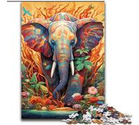 1000Pc Adults Jigsaw Puzzle Art Elephant Puzzle 1000Pieces Jigsaw Family Activity Game, Home Decor Wall Art (Size 26x38 cm)