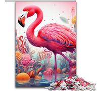 1000Pc Adults Jigsaw Puzzle Art Psychedelic Flamingo 1000 Pieces Puzzles for Adults for The Whole for Women, Gifts for Men (Szie 50x75cm)