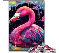 1000Pc Adults Jigsaw Puzzle Art Psychedelic Flamingo Jigsaw Puzzles for Adults Family Interaction & Brain Challenge, Family Activity Challenge (Szie 50x75cm)