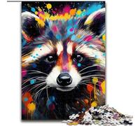 1000Pc Adults Jigsaw Puzzle Art Raccoon Puzzles 1000Pieces for Adults Family Game Night, Home Decor & Brain Training Gift (Size 26x38 cm)