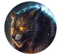 1000Pc Adults Jigsaw Puzzle Astral Sorcerer Tigers Round Jigsaw Puzzle 1000 Pieces Brain Teaser Game for Teenagers, Perfect 67.5x67.5cm
