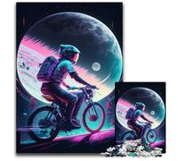 1000Pc Adults Jigsaw Puzzle Astronaut Bike Jigsaw Puzzles for Adults High-Difficulty Brain Teaser for Teenagers 26X38CM/10.23x14.96inch