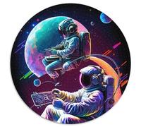 1000Pc Adults Jigsaw Puzzle Astronaut Round Jigsaws 1000 Pieces for Adults Brain-Challenging DIY Decorative Game, Family Interactive Toy 67.5x67.5cm
