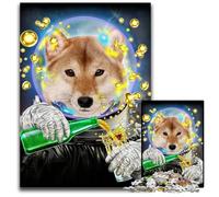 1000Pc Adults Jigsaw Puzzle Astronaut Shiba Inu Difficult Puzzles for Adults Challenging DIY Brain Teaser for Teenagers 1000 PCS(75x50cm)